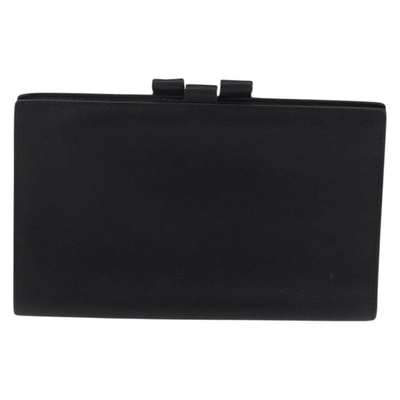 HERMES Agenda Vision Day Planner Cover Leather Black Silver Auth 206425