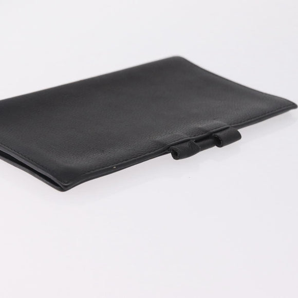 HERMES Agenda Vision Day Planner Cover Leather Black Silver Auth 206425