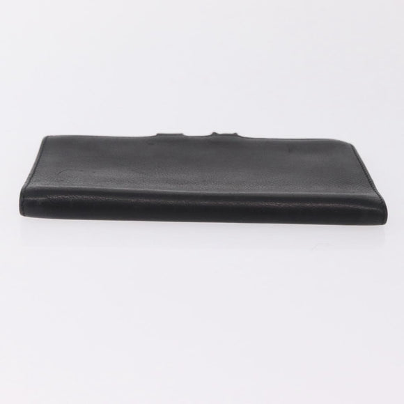 HERMES Agenda Vision Day Planner Cover Leather Black Silver Auth 206425