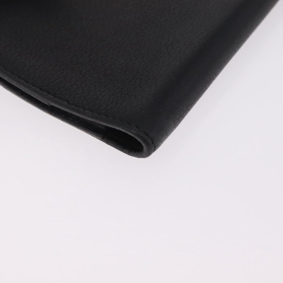 HERMES Agenda Vision Day Planner Cover Leather Black Silver Auth 206425