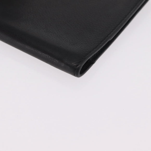 HERMES Agenda Vision Day Planner Cover Leather Black Silver Auth 206425