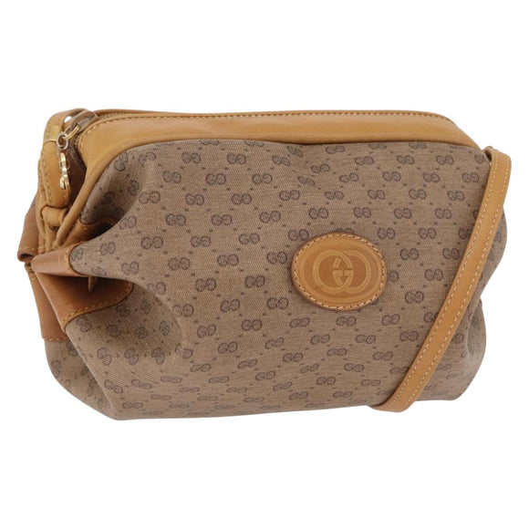 GUCCI Shoulder Bag Leather Beige Gold 007 115 5770 Auth 206426