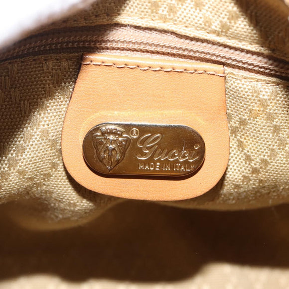 GUCCI Shoulder Bag Leather Beige Gold 007 115 5770 Auth 206426
