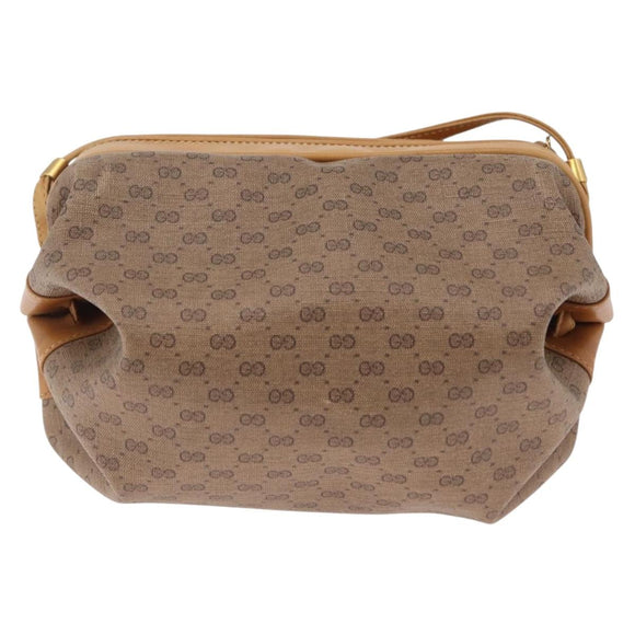 GUCCI Shoulder Bag Leather Beige Gold 007 115 5770 Auth 206426
