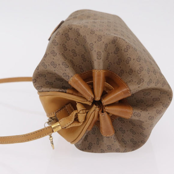 GUCCI Shoulder Bag Leather Beige Gold 007 115 5770 Auth 206426