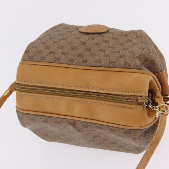 GUCCI Shoulder Bag Leather Beige Gold 007 115 5770 Auth 206426