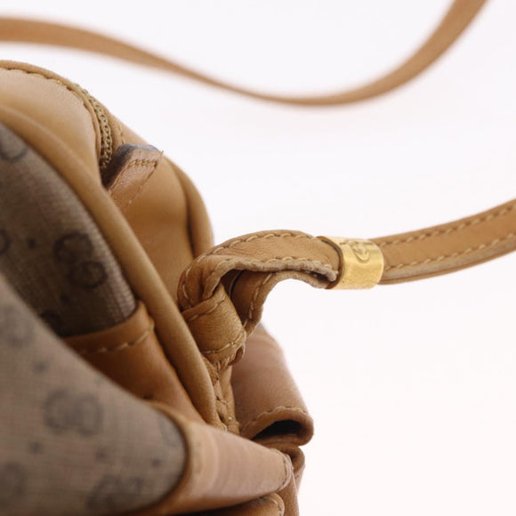 GUCCI Shoulder Bag Leather Beige Gold 007 115 5770 Auth 206426
