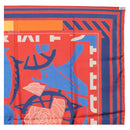 HERMES Carre 90 Scarf ""PUZZLE"" Silk Orange Auth 206427M-18
