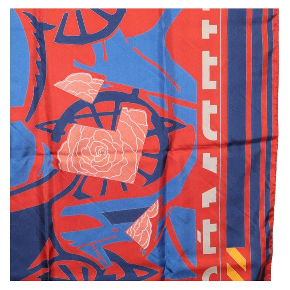 HERMES Carre 90 Scarf ""PUZZLE"" Silk Orange Auth 206427M