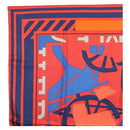 HERMES Carre 90 Scarf ""PUZZLE"" Silk Orange Auth 206427M-2