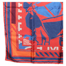 HERMES Carre 90 Scarf ""PUZZLE"" Silk Orange Auth 206427M-22