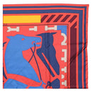 HERMES Carre 90 Scarf ""PUZZLE"" Silk Orange Auth 206427M-4