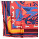 HERMES Carre 90 Scarf ""PUZZLE"" Silk Orange Auth 206427M-8