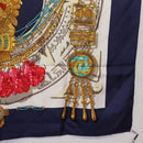 HERMES Carre 90 Scarf ”Mexico” Silk Navy Auth 206428-15