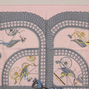 HERMES Carre 90 Scarf ”V0ITURES PANIERS” Silk Pink Auth 206429-3