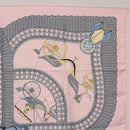 HERMES Carre 90 Scarf ”V0ITURES PANIERS” Silk Pink Auth 206429-4