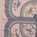 HERMES Carre 90 Scarf ”V0ITURES PANIERS” Silk Pink Auth 206429-5