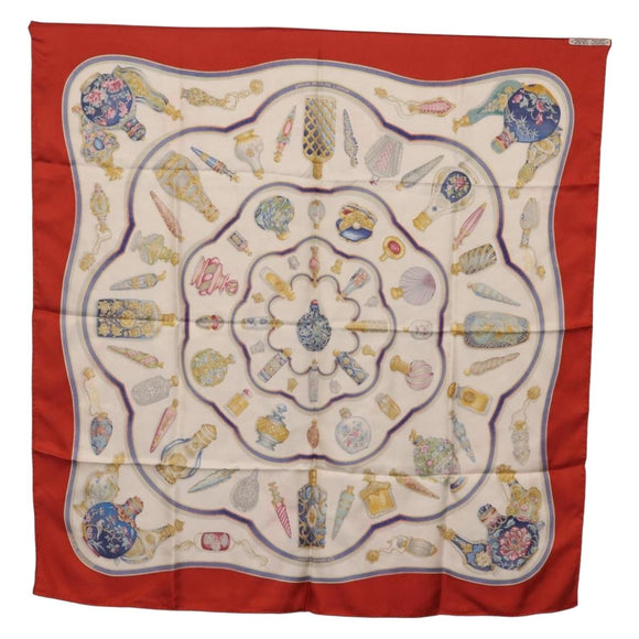 HERMES Carre 90 Scarf ”Pourvu qu'on ait l'ivresse” Silk Red Auth 206430