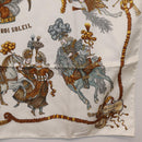 HERMES Carre 90 Scarf ”LES FETES DU ROI SOLEIL” Silk White Auth 206431-10