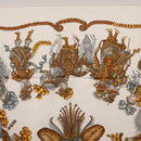 HERMES Carre 90 Scarf ”LES FETES DU ROI SOLEIL” Silk White Auth 206431-3