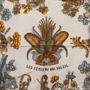 HERMES Carre 90 Scarf ”LES FETES DU ROI SOLEIL” Silk White Auth 206431-6