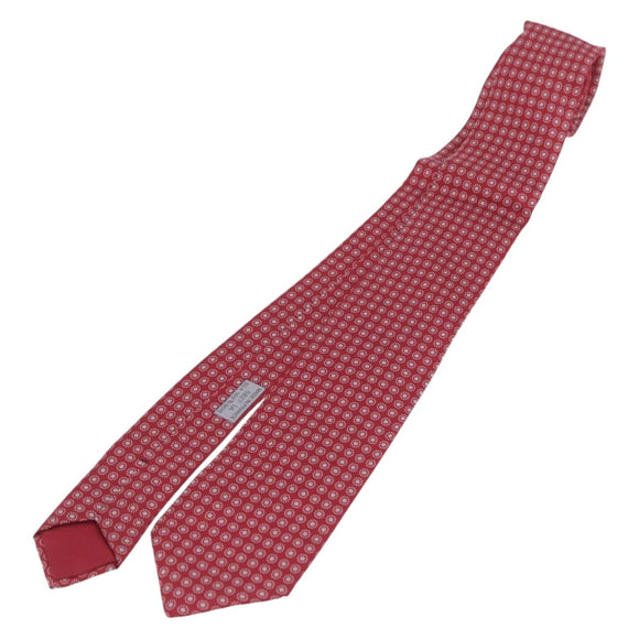 HERMES Necktie Silk Red Auth 206432M