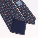 HERMES Necktie Silk Navy Auth 206433M-10