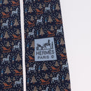 HERMES Necktie Silk Navy Auth 206433M-16