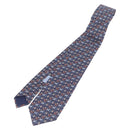 HERMES Necktie Silk Navy Auth 206433M-1