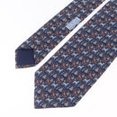 HERMES Necktie Silk Navy Auth 206433M-3