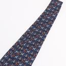 HERMES Necktie Silk Navy Auth 206433M-7