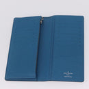 LOUIS VUITTON Taiga Brazza Portefeuille Long Wallet Blue M32815 LV Auth 206439A-8