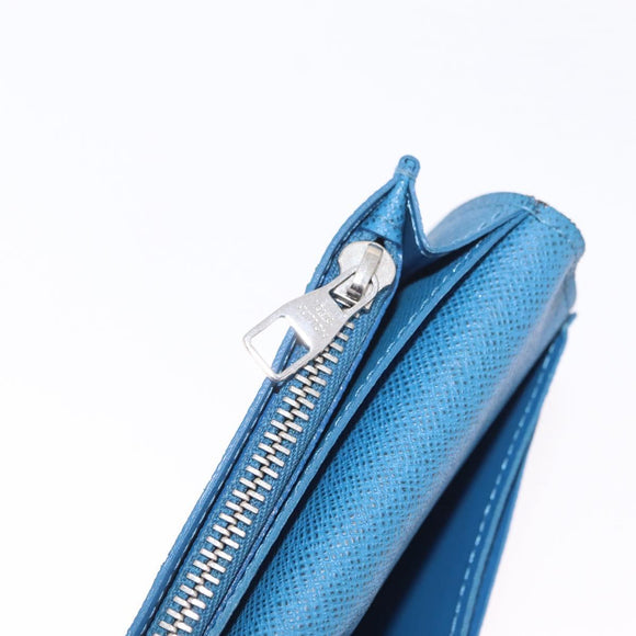 LOUIS VUITTON Taiga Brazza Portefeuille Long Wallet Blue M32815 LV Auth 206439A