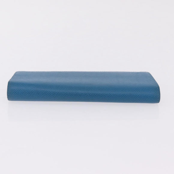 LOUIS VUITTON Taiga Brazza Portefeuille Long Wallet Blue M32815 LV Auth 206439A