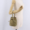 Salvatore Ferragamo Purse Hand Bag Canvas Gold Auth 206442A-25
