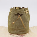 Salvatore Ferragamo Purse Hand Bag Canvas Gold Auth 206442A-12