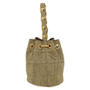 Salvatore Ferragamo Purse Hand Bag Canvas Gold Auth 206442A-2