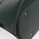 CELINE Hand Bag Leather 2way Green Gold Auth 206449A-13