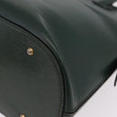 CELINE Hand Bag Leather 2way Green Gold Auth 206449A-14
