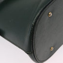 CELINE Hand Bag Leather 2way Green Gold Auth 206449A-15