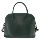 CELINE Hand Bag Leather 2way Green Gold Auth 206449A-3