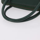 CELINE Hand Bag Leather 2way Green Gold Auth 206449A-7