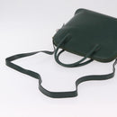 CELINE Hand Bag Leather 2way Green Gold Auth 206449A-9