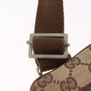 GUCCI GG Canvas Shoulder Bag Beige Silver 90477 Auth 206451-9