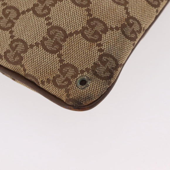 GUCCI GG Canvas Shoulder Bag Beige Silver 90477 Auth 206451