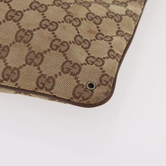 GUCCI GG Canvas Shoulder Bag Beige Silver 90477 Auth 206451
