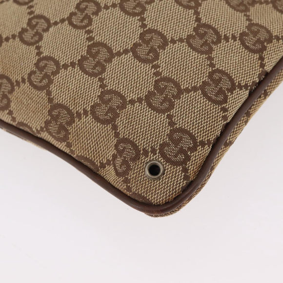 GUCCI GG Canvas Shoulder Bag Beige Silver 90477 Auth 206451