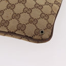 GUCCI GG Canvas Shoulder Bag Beige Silver 90477 Auth 206451-18