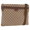 GUCCI GG Canvas Shoulder Bag Beige Silver 90477 Auth 206451-1