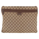 GUCCI GG Canvas Shoulder Bag Beige Silver 90477 Auth 206451-13